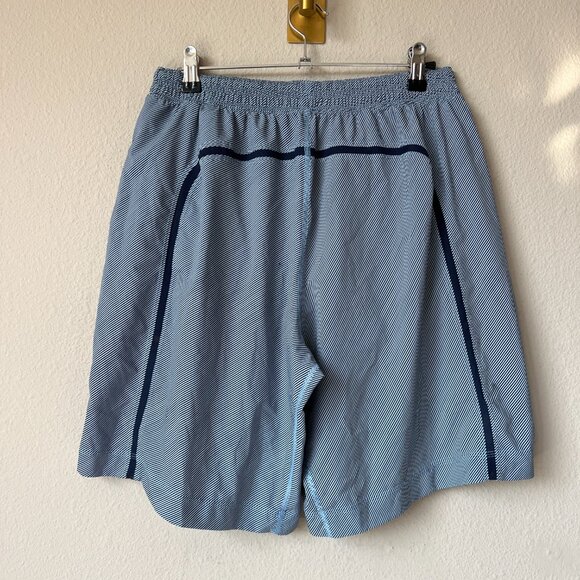 Lululemon Navy White Stripe 9" Pace Breakers Shorts - Picture 2 of 4